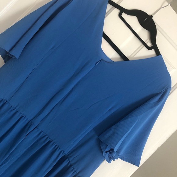 London Times crepe flutter sleeve jumpsuit - periwinkle blue - 16 - Picture 3 of 4